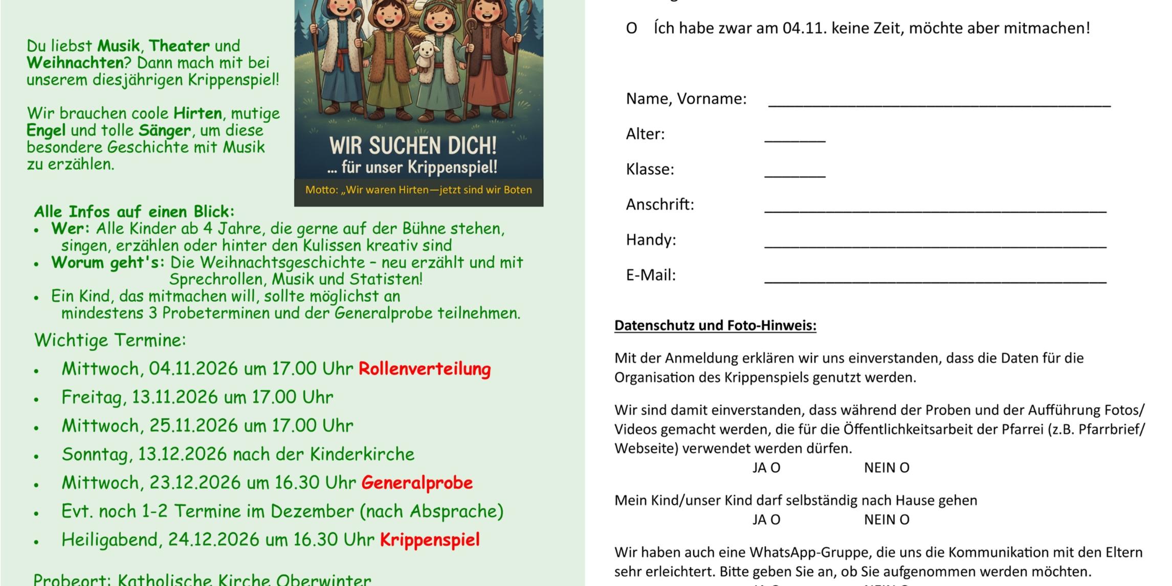 2026_Krippenspiel-Einladung_Oberwinter (c) Pfarrei St. Franziskus Remagen 2026_Krippenspiel-Einladung_Oberwinter