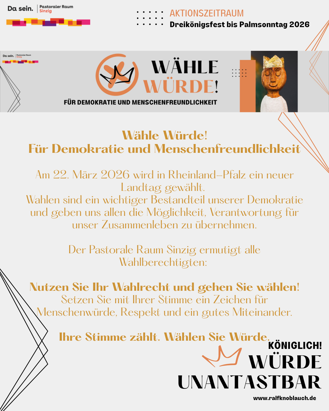 Wähle Würde -Flyer