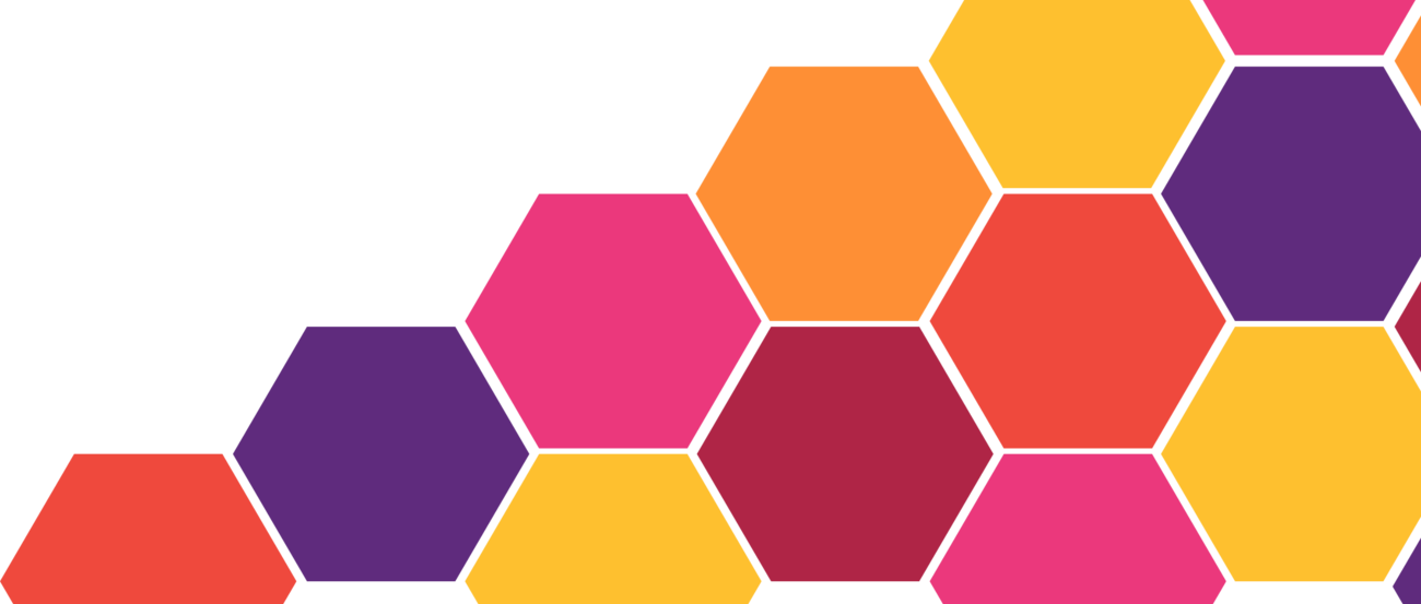 Man sieht verschieden-farbige Waben